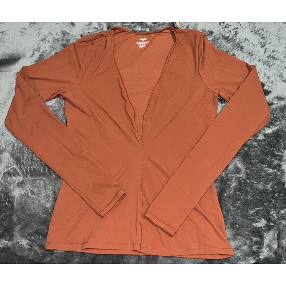 Medium SKIMS Fits Everybody Plunge Top LS-LST-6907W SAFFRON - Picture 1 of 7
